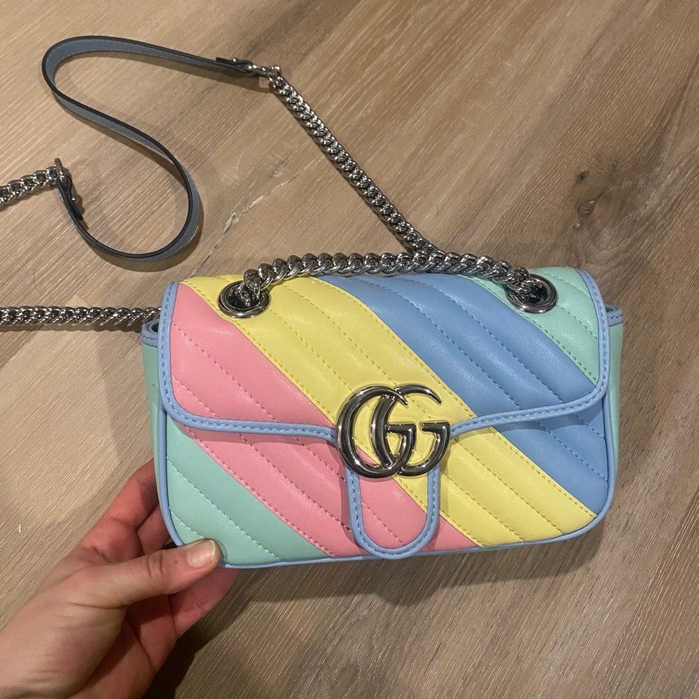 Pastel colors multicolor small crossbody bag